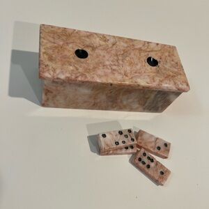 Marble Domino Set with Box Stone Game Polished Rock